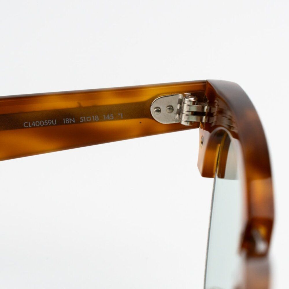 NEW Celine CL40059U 18N Shiny Rhodium Havana Green Women Cat Eye Sunglasses - Picture 8 of 12